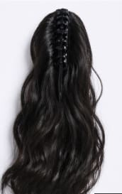 Women’s Wavy Synthetic Hair Piece – Dark Brown Black Clip In Hair Extension – Natural Volume Hair Accessory