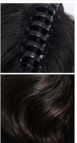 Women’s Wavy Synthetic Hair Piece – Dark Brown Black Clip In Hair Extension – Natural Volume Hair Accessory