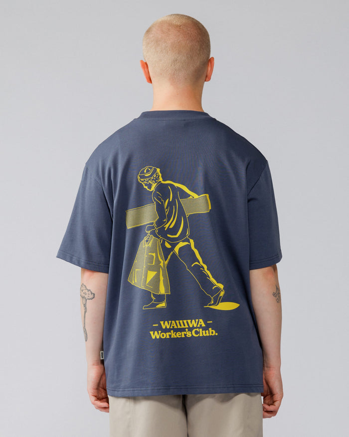 Workers Logo Stride T-Shirt - Washed Blue