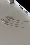 Side view | Gold Rhinestone Curved Drop studs| Special event studs