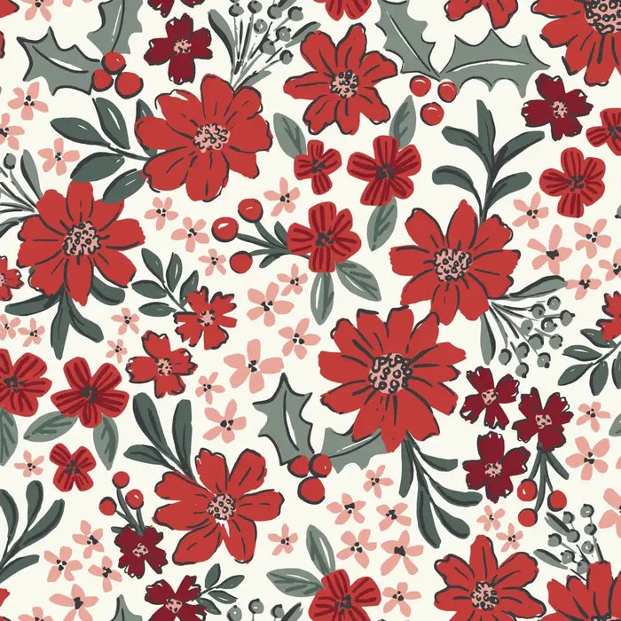 Xmas Floral Grace White - Family Fabrics B.V.