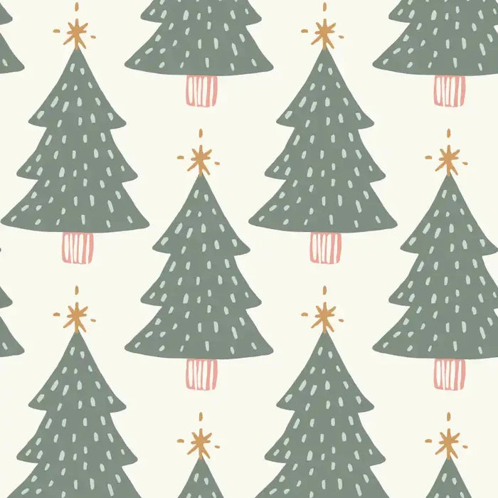 Xmas Tree Cream Light Green - Family Fabrics B.V.