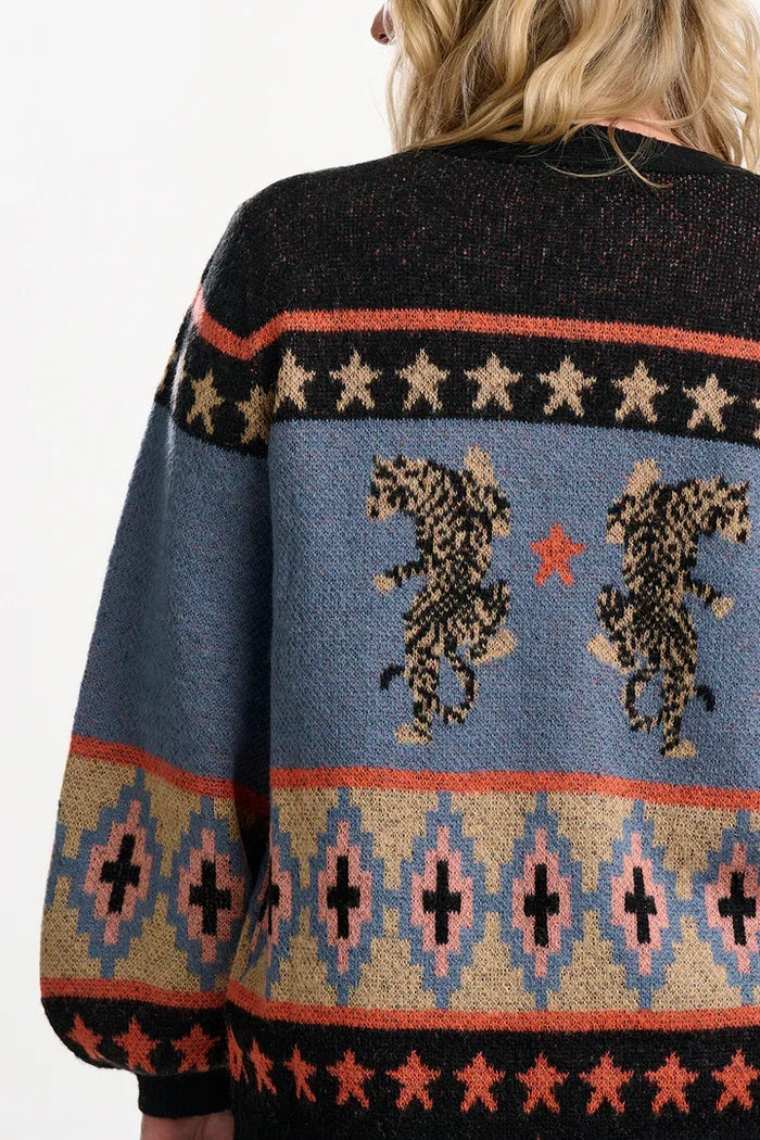 Yvette Cardigan (Multi/Tiger)