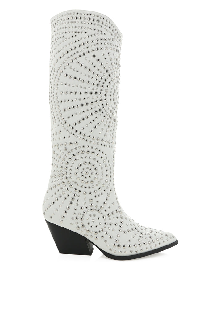 knee high western boots - boots for brides to be - courthouse wedding shoes