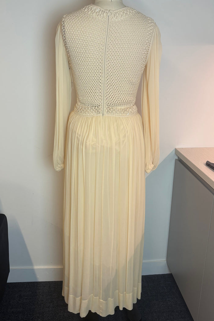 Zimmermann Beige Crochet Long Sleeve Midi Dress