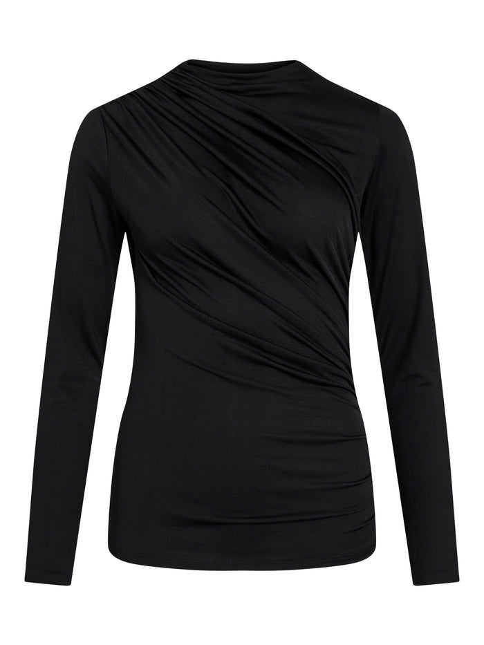 Zura Funnel Neck Top (Black Beauty)