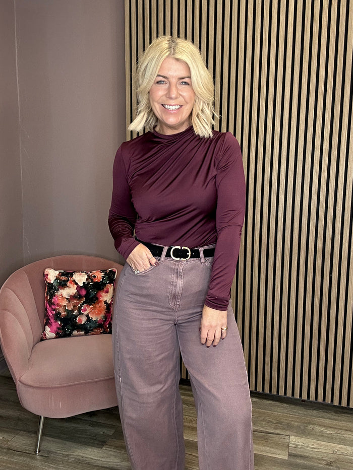 Zura Funnel Neck Top (Fig)